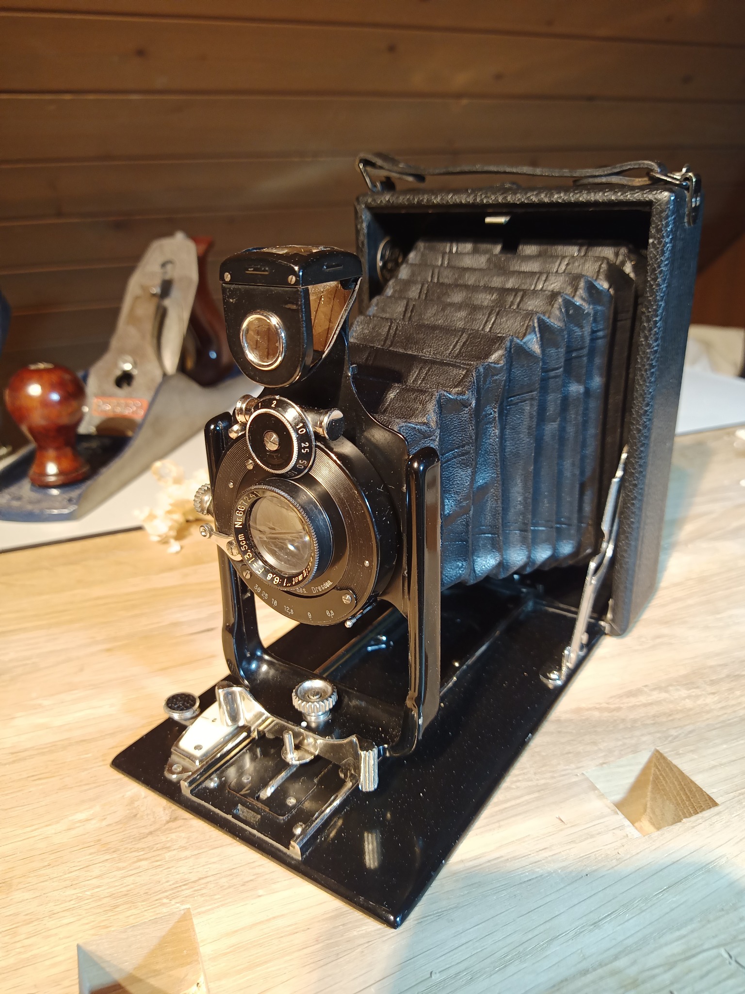 ICA Volta 146 plate camera photographed during holder development